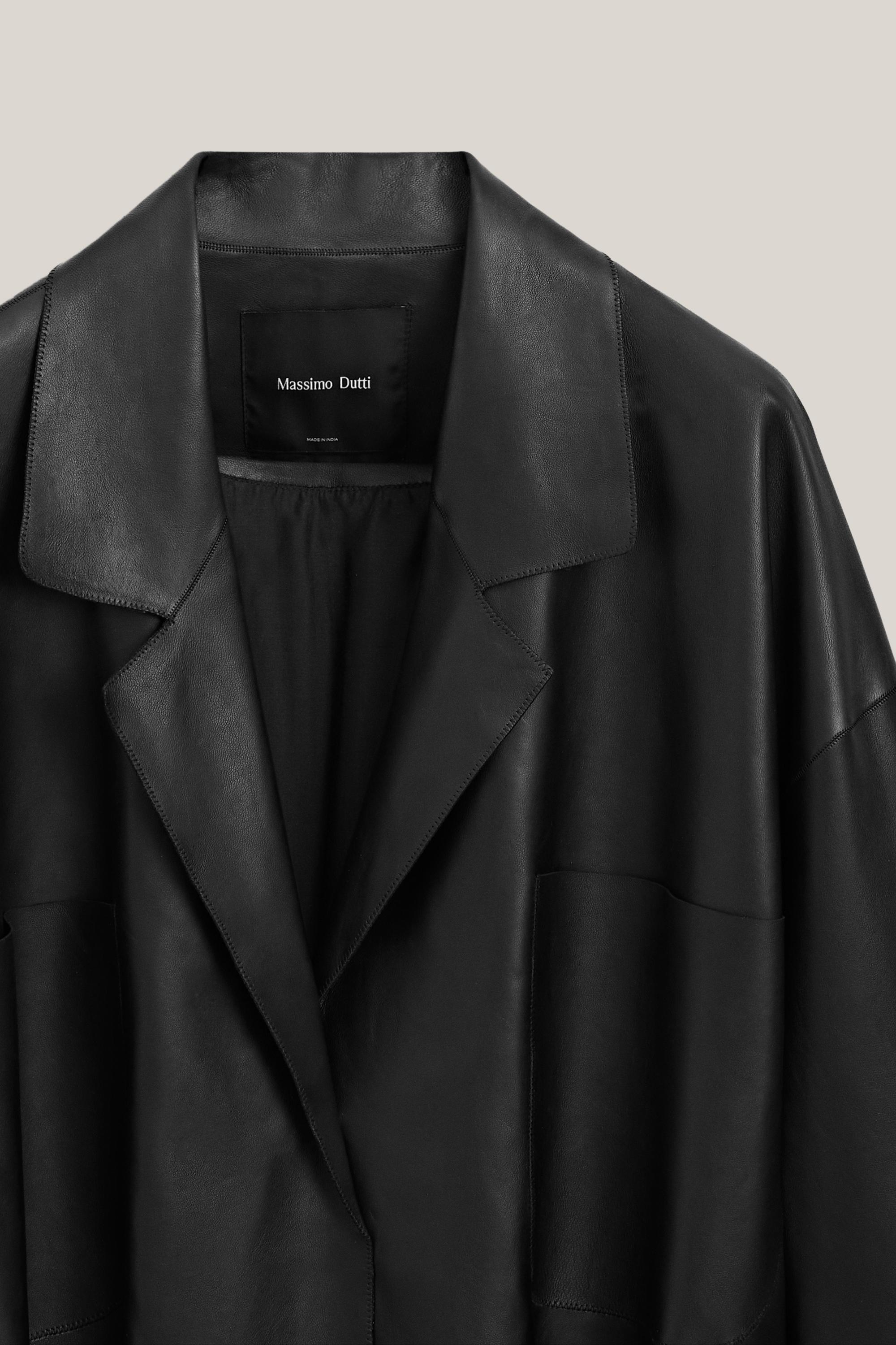 Long nappa leather jacket with tie - LIMITED EDITION